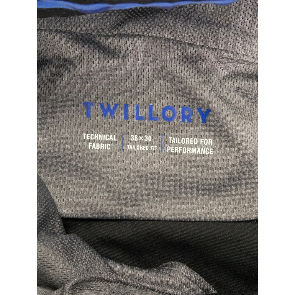 Twillory Men's 38 Performance 5-Pocket Pants Black Tailored Fit Technical Fabric